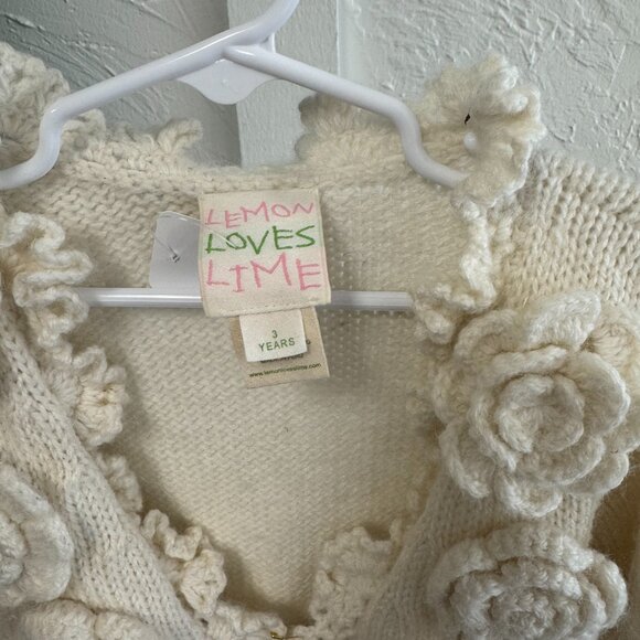 Girls Lemon Loves Lime Knit Sweater Size 3 Year - Picture 2 of 3